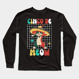 Cinco de Meow Cute Cinco De Mayo Cat Sombrero Long Sleeve T-Shirt